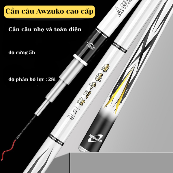 Cần Câu Đài Awzuko Carbon Cao Cấp - Hình ảnh 7