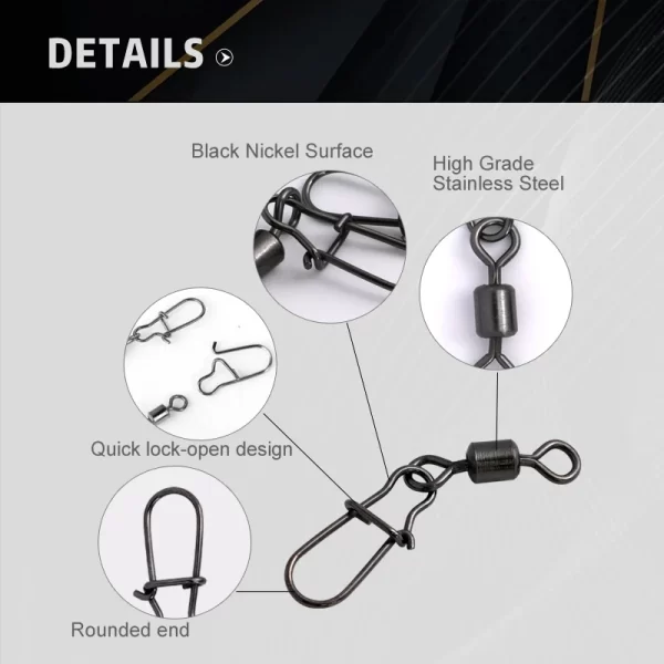50 Chiếc Khóa Nối Dây Câu Bằng Thép Không Gỉ - Hình ảnh 3