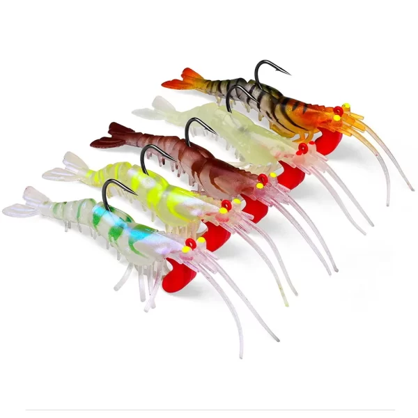 Mồi Tôm Silicone Phát Sáng – Mồi Giả Mềm Bionic Đầu Jig Kim Loại - Hình ảnh 6