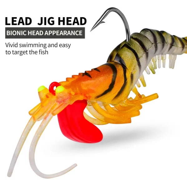 Mồi Tôm Silicone Phát Sáng – Mồi Giả Mềm Bionic Đầu Jig Kim Loại - Hình ảnh 17