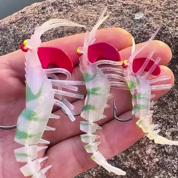 Mồi Tôm Silicone Phát Sáng – Mồi Giả Mềm Bionic Đầu Jig Kim Loại - Hình ảnh 5