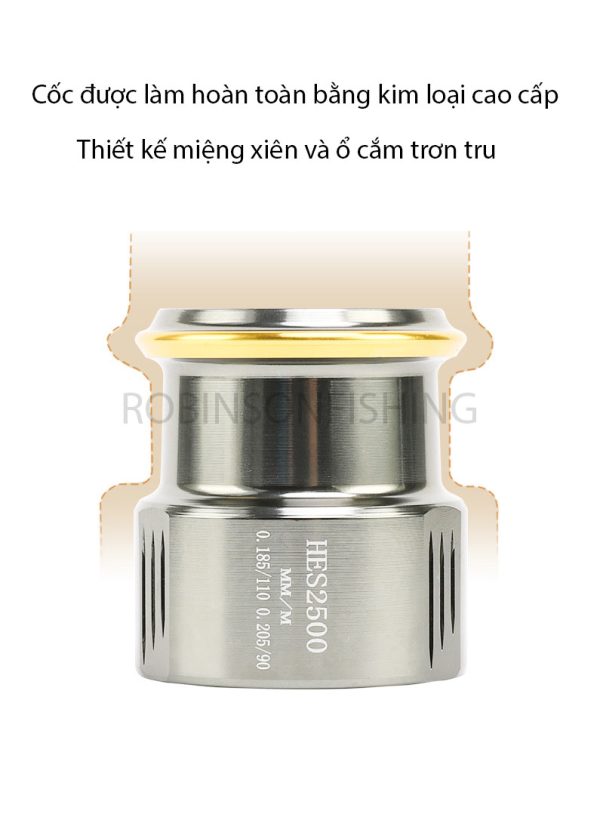 Máy Câu Kim Loại 2 Tay Quay HES T01 - Hình ảnh 4