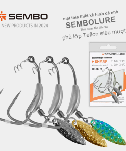 SEMBOLURE – Lưỡi Câu Mồi Mềm Có Thìa + Lò Xo + Chì Đúc, Đầu Lưỡi Sắt Bén, Móc G-Hook