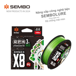 Dây Dù Câu Cá PE X8 SEMBO Xanh – Thế Hệ 3