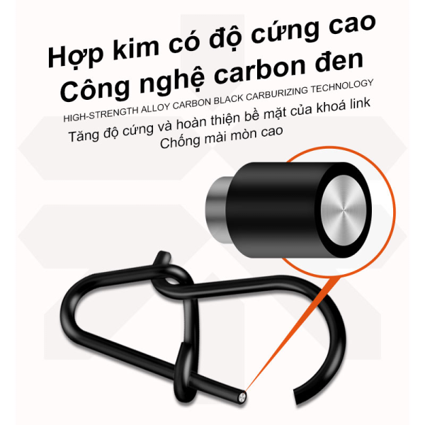 Khóa Link Carbon Đen SEMBO LURE - Chống Gỉ Sét, Siêu Bền - Ảnh 4