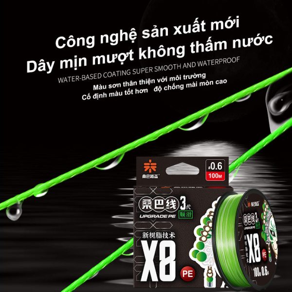 Dây Dù Câu Cá PE X8 SEMBO Xanh – Thế Hệ 3 - Ảnh 5