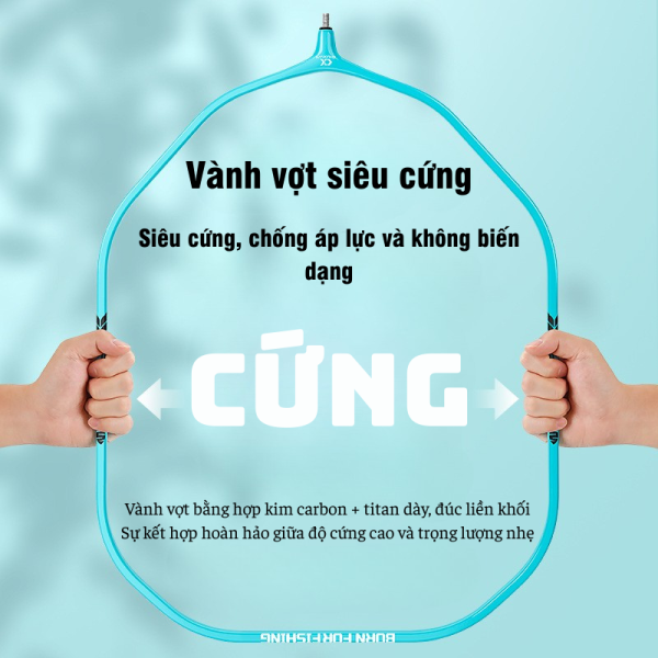 Mặt vợt khối liền Carbon – Titan siêu bền - Ảnh 5