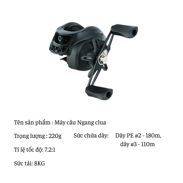 Máy Câu Ngang CLUA - Chống Rối Dây, Ném Mồi Nhẹ Siêu Xa - Ảnh 12