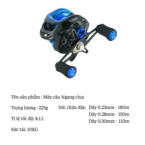 Máy Câu Ngang CLUA - Chống Rối Dây, Ném Mồi Nhẹ Siêu Xa - Ảnh 13