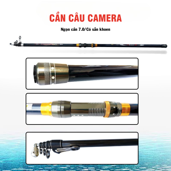 Cần Câu Carbon Siêu Cứng Kèm Camera HD - Hệ Thống Câu Cá Nhìn Xuyên Nước Chuyên Nghiệp - Ảnh 4