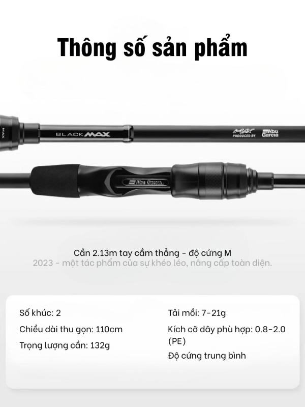 Cần Câu Lure Abu Black Max Thế Hệ 3 - Ném Xa, Siêu Nhạy - Ảnh 6
