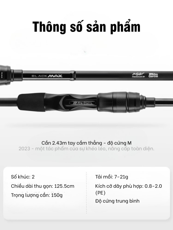 Cần Câu Lure Abu Black Max Thế Hệ 3 - Ném Xa, Siêu Nhạy - Ảnh 7