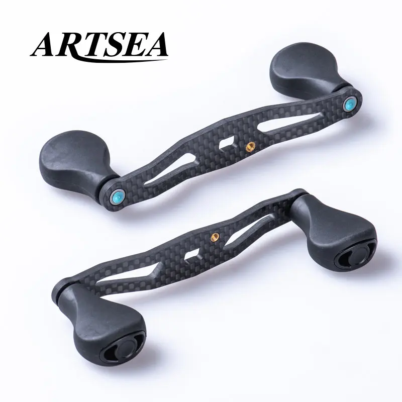 ARTSEA Refit Carbon Fiber Fishing Reel Handle Rocker Light Weight 20g Rubber Knob for DAIWA or SHIMANO Baitcasting Reel - Ảnh 19