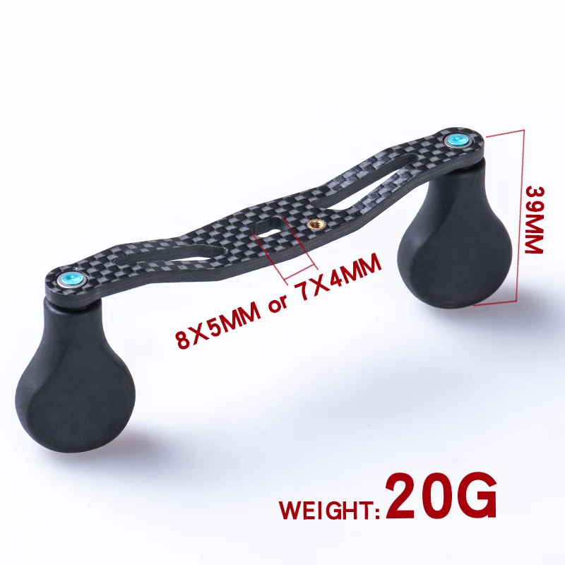 ARTSEA Refit Carbon Fiber Fishing Reel Handle Rocker Light Weight 20g Rubber Knob for DAIWA or SHIMANO Baitcasting Reel - Ảnh 6