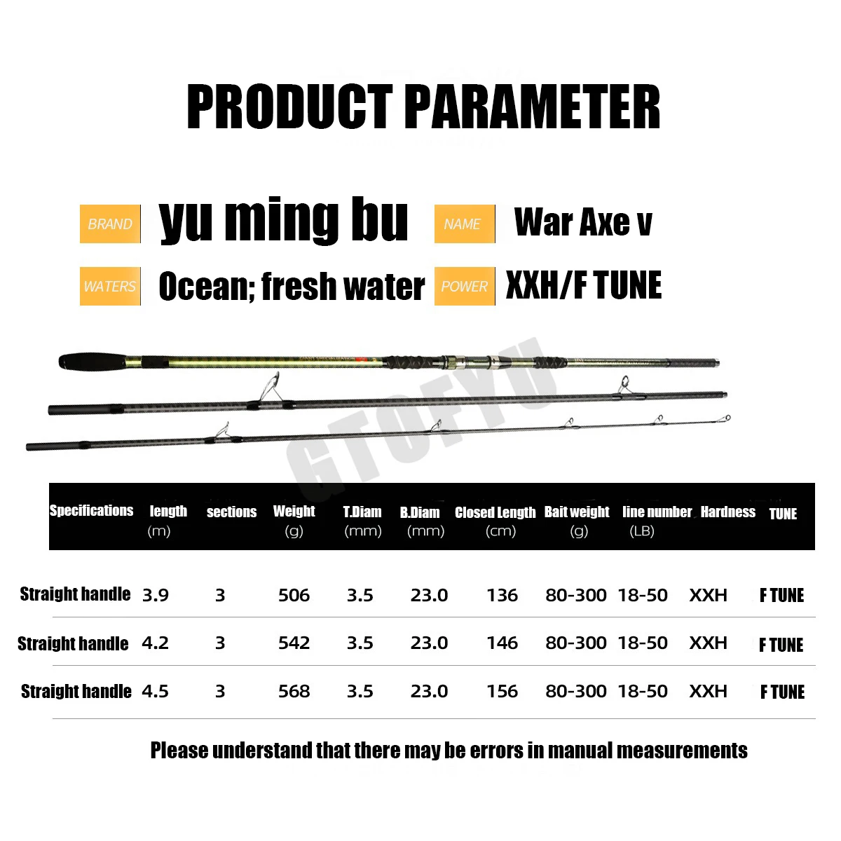 CẦN CÂU SURF ZHAN FU-V 3 KHÚC LAM PHONG – CARBON 40T - Ảnh 6