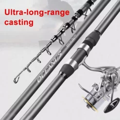 2.4m~5.4m High Carbon Fiber Portable Telescopic Fishing Rod Carp Rod Super Hard Sea Fishing Rod Iong Throwing Rod Fishing Gear
