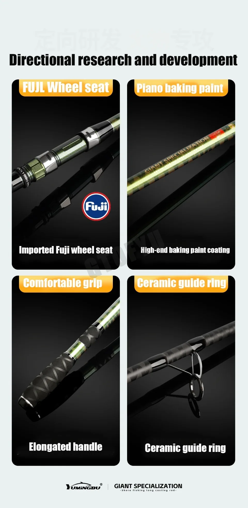 CẦN CÂU SURF ZHAN FU-V 3 KHÚC LAM PHONG – CARBON 40T - Ảnh 11