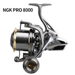 Máy Câu Lục LINNHUE NK PRO 8000–14000 Full Kim Loại – Tải 20KG, Spinning Reel Câu Biển Cá Lớn Ném Xa