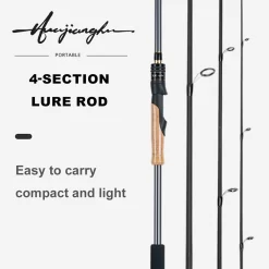 Cần Câu Du Lịch 4 Khúc 1.98m / 2.1m Carbon Fiber ML